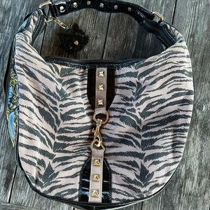 BETSEY JOHNSON ANIMAL PRINT HOBO BAG, super cool, inside clean
